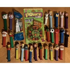 Lot Of 27 Pez And Power Candy Dispensers,‎